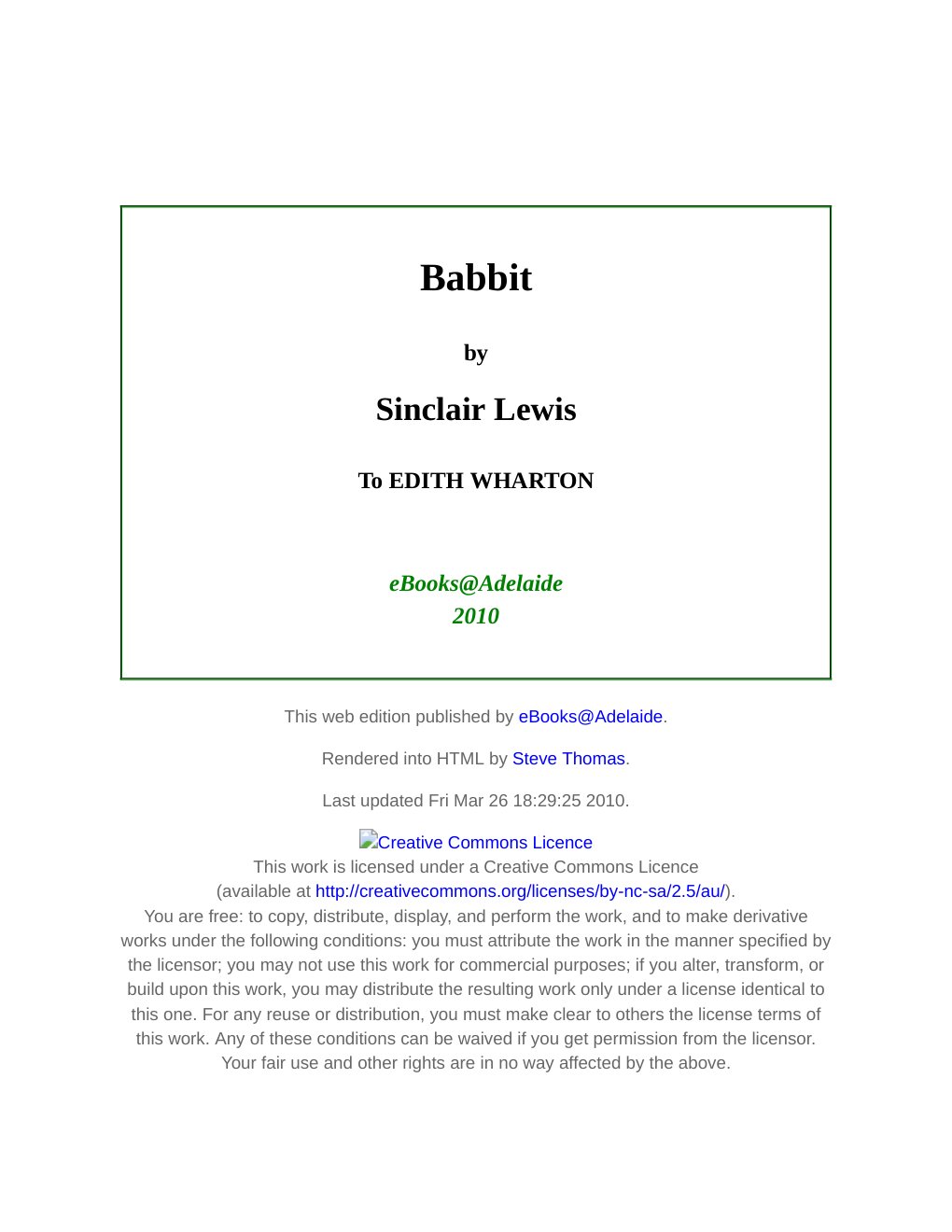 Cover of Babbit