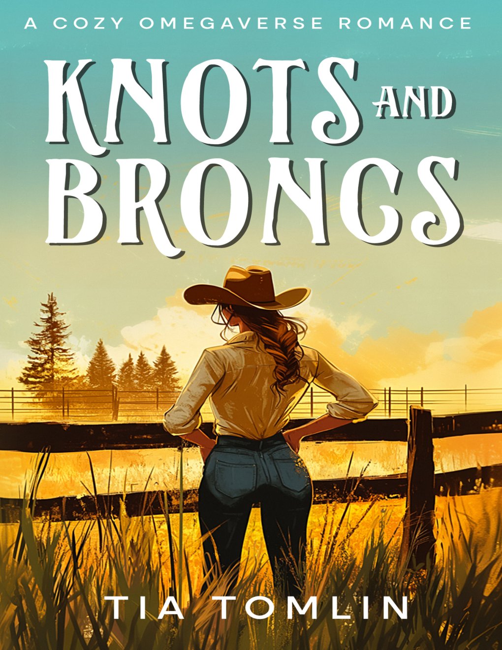 Cover of Knots and Broncs: A Cozy Omegaverse Romance (Packs of Prairie Pine)
